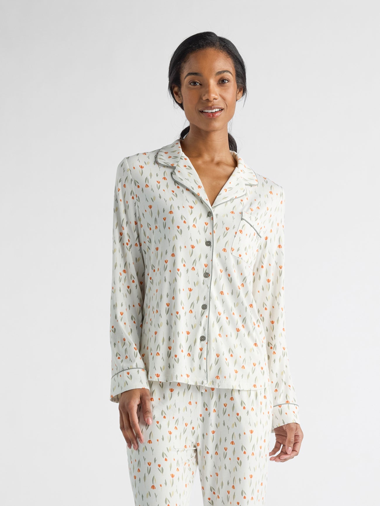 Women's Bamboo Stretch-Knit Long Sleeve Pajama Top