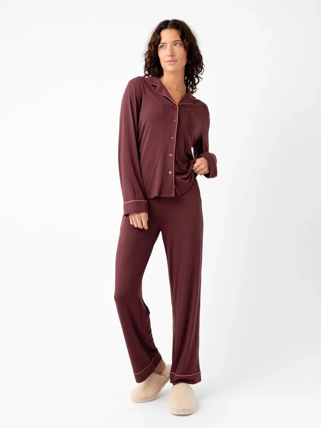 Women's Bamboo Stretch-Knit Long Sleeve Pajama Top