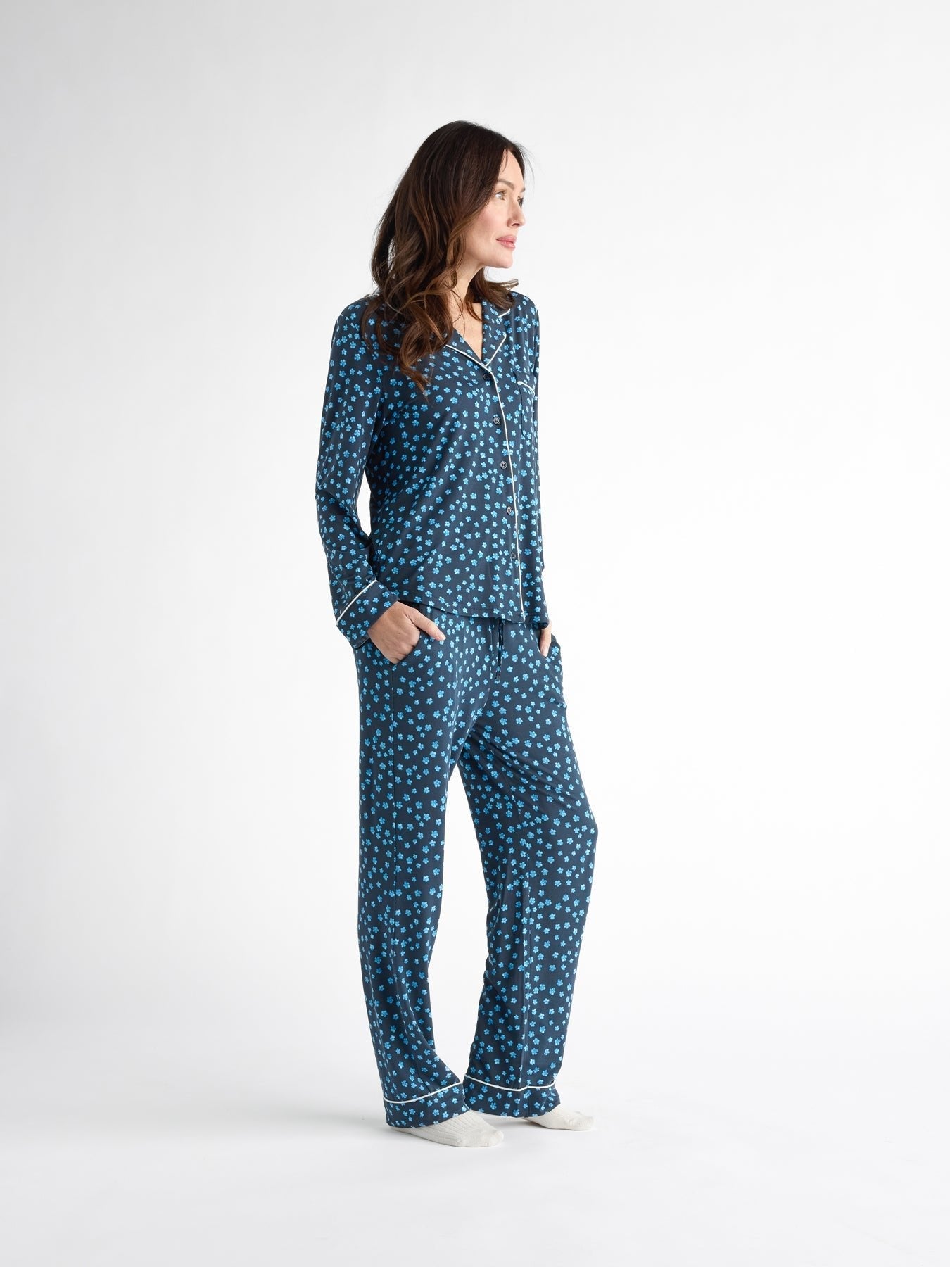 Women's Bamboo Stretch-Knit Long Sleeve Pajama Top
