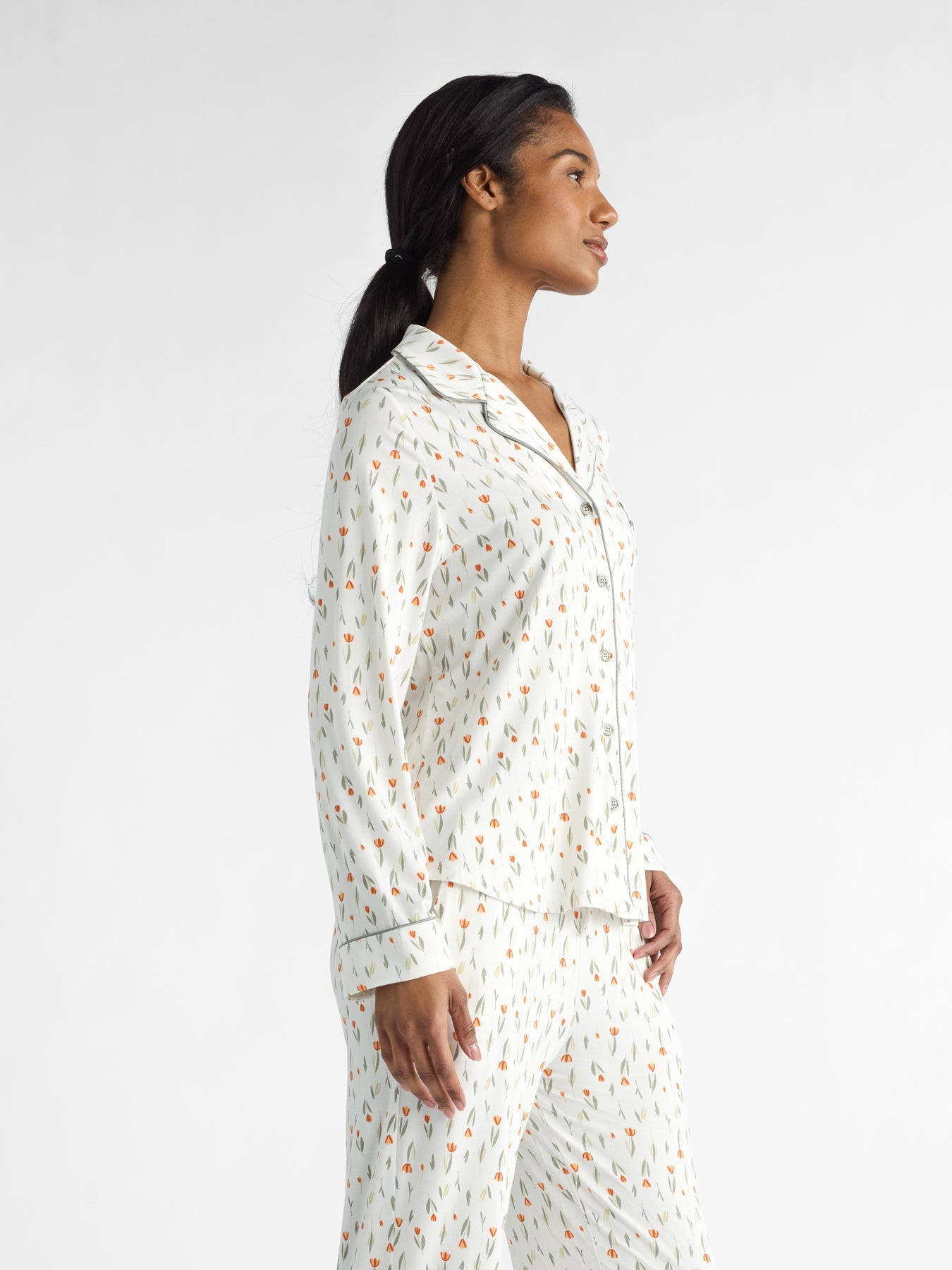 Women's Bamboo Stretch-Knit Long Sleeve Pajama Top