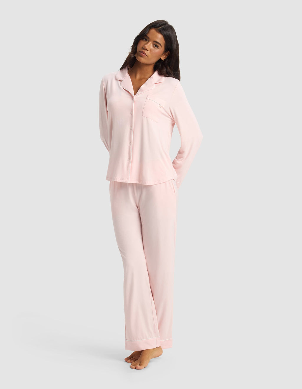 Women's Bamboo Stretch-Knit Long Sleeve Pajama Top