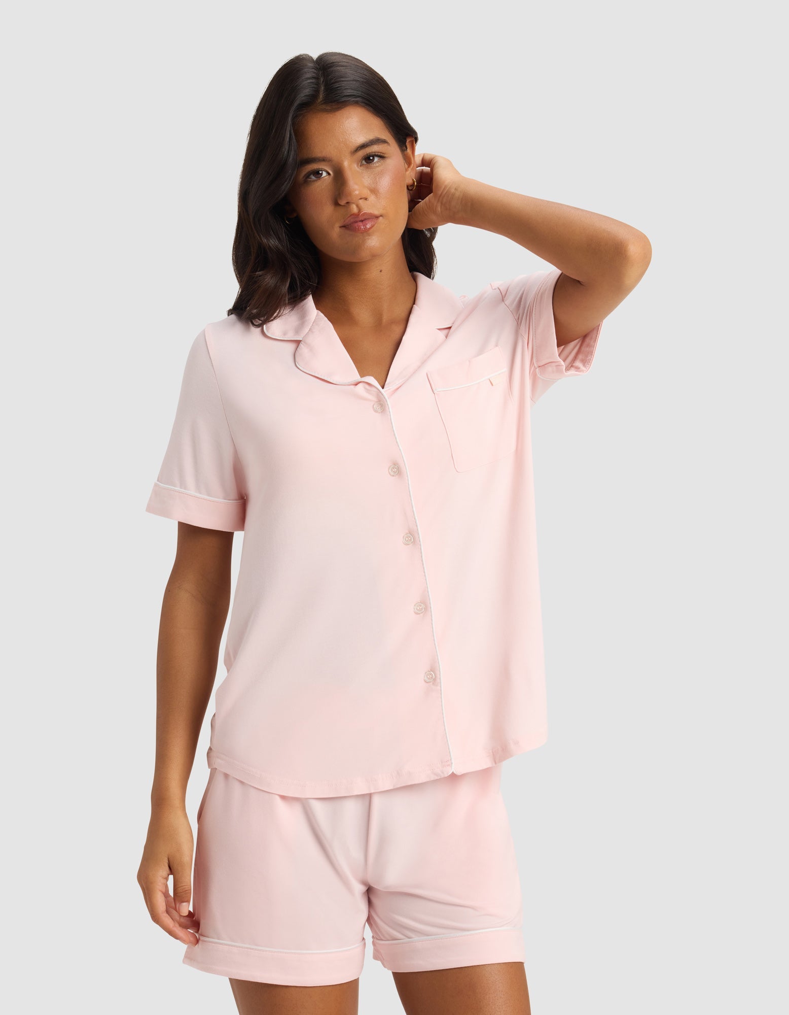 Women's Bamboo Stretch-Knit Short Sleeve Pajama Set