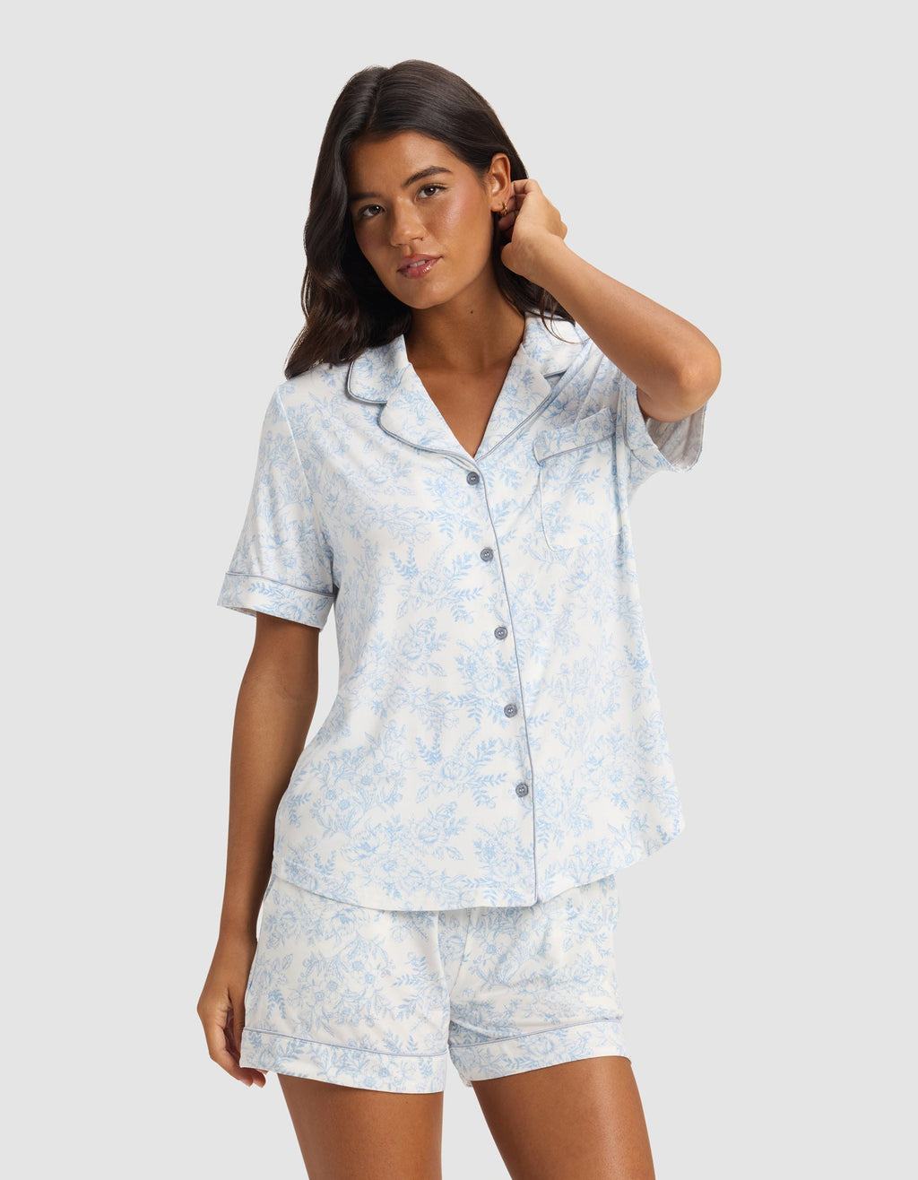 Women's Bamboo Stretch-Knit Short Sleeve Pajama Set