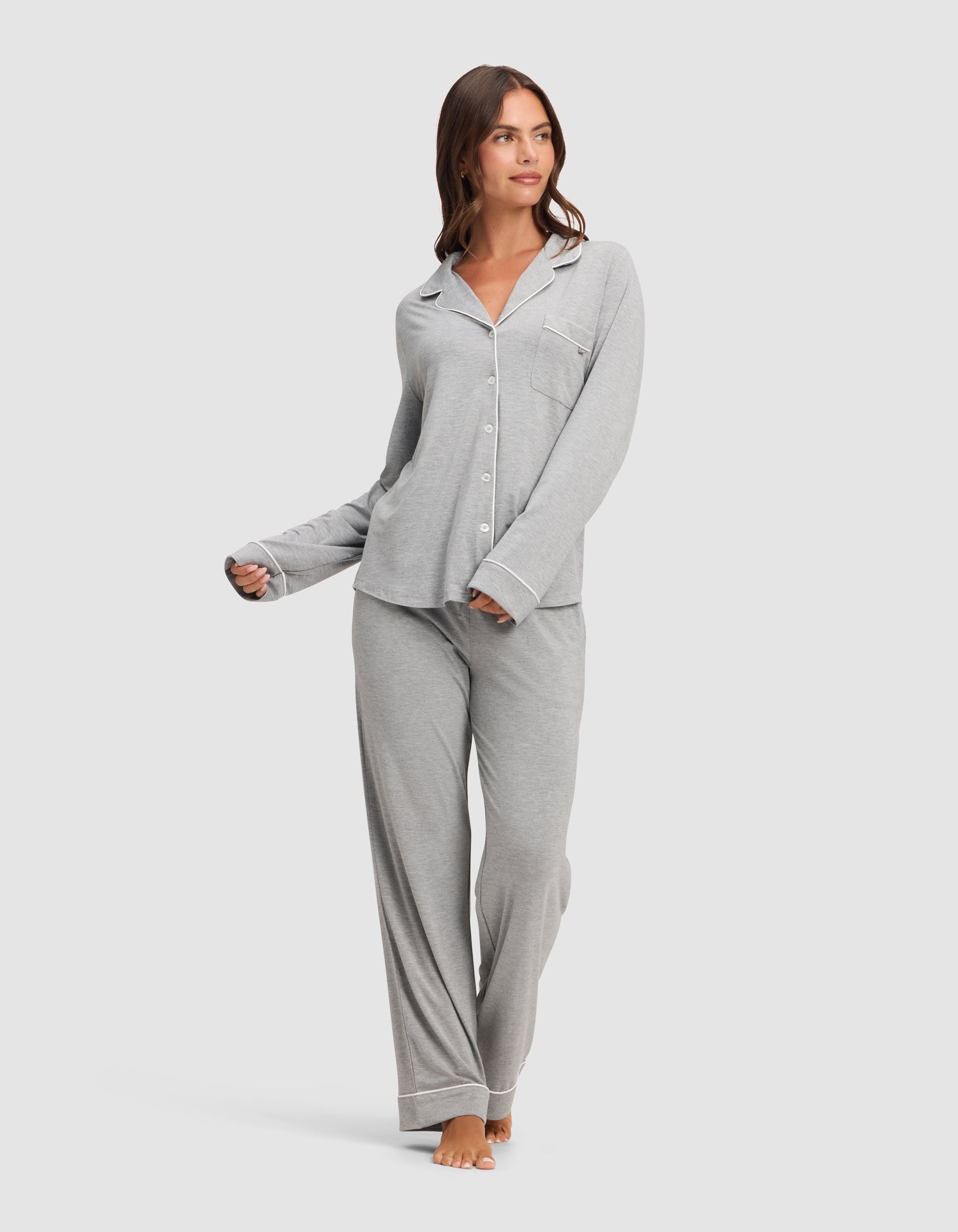 Women's Bamboo Stretch-Knit Long Sleeve Pajama Top