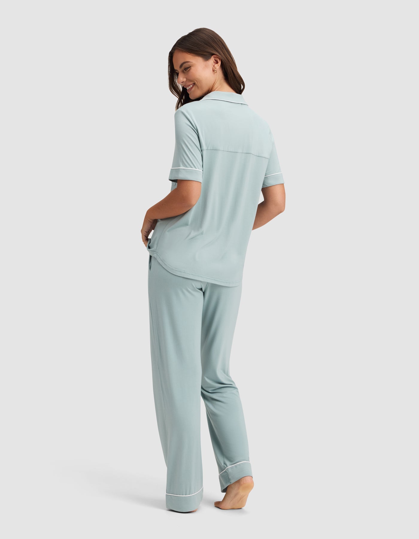 Women's Bamboo Stretch-Knit Short Sleeve & Pant Pajama Set