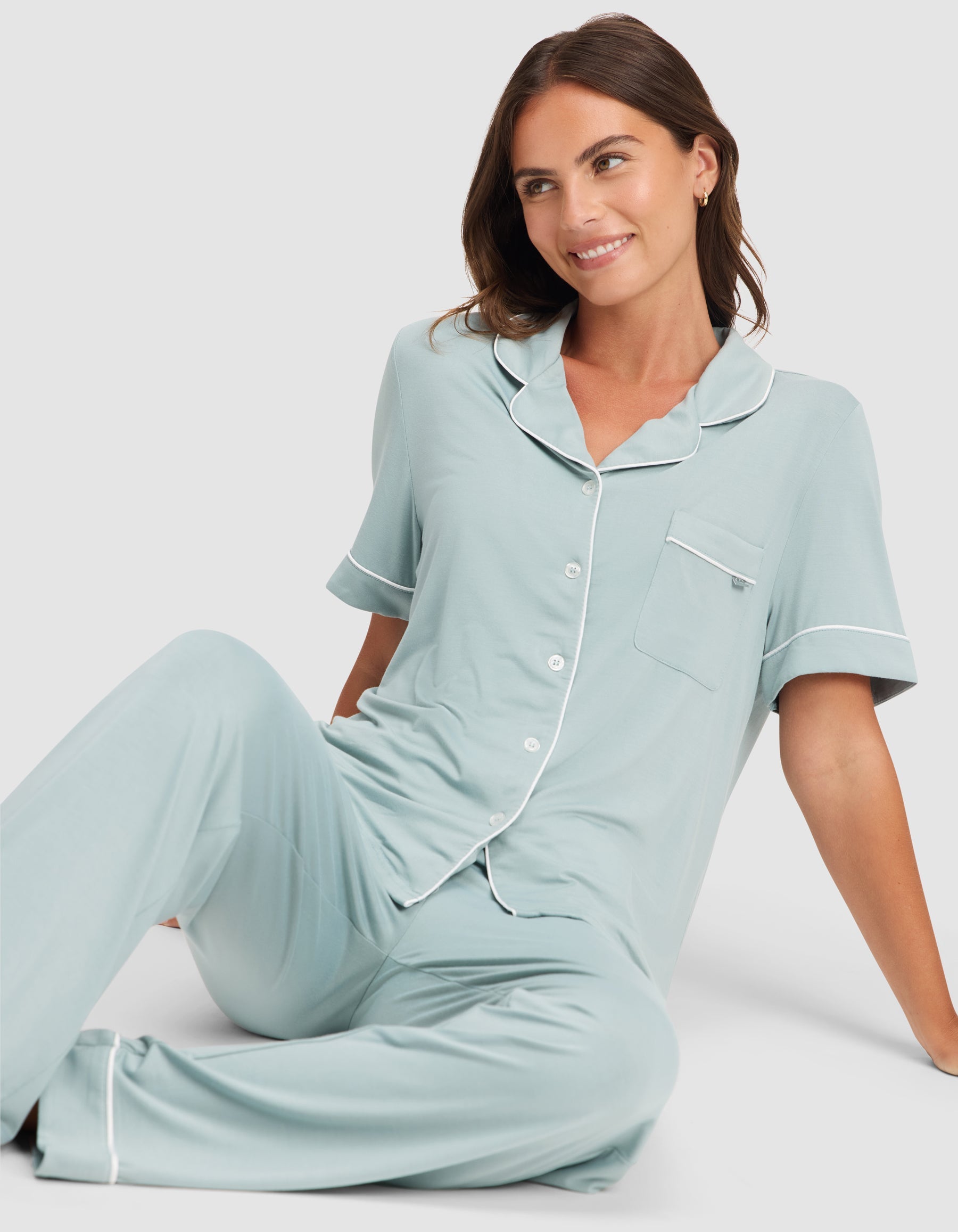 Women's Bamboo Stretch-Knit Short Sleeve Pajama Top